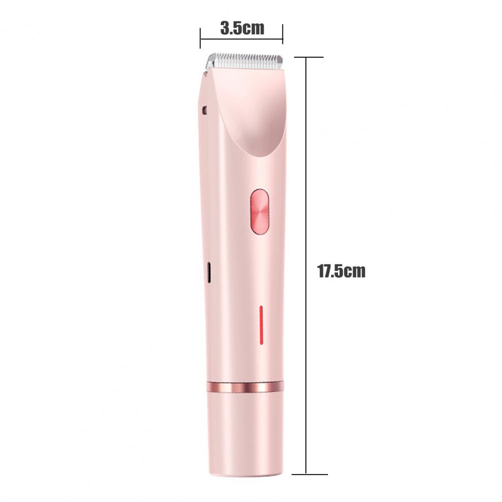 Kvinders dobbelthovedet elektrisk barbermaskine usb genopladelig bærbar ansigt krop bikiniområde arm ben hårfjerning barbermaskine epilator trimmer