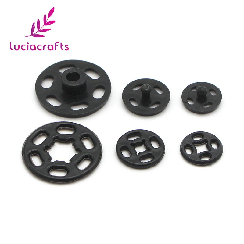 Lucia Ambachten 20 Set Zwart/Wit/Clear Onzichtbare Nylon Drukknopen Druk Op Knop Stud Diy Naaien Kledingstuk Accessoires e0517