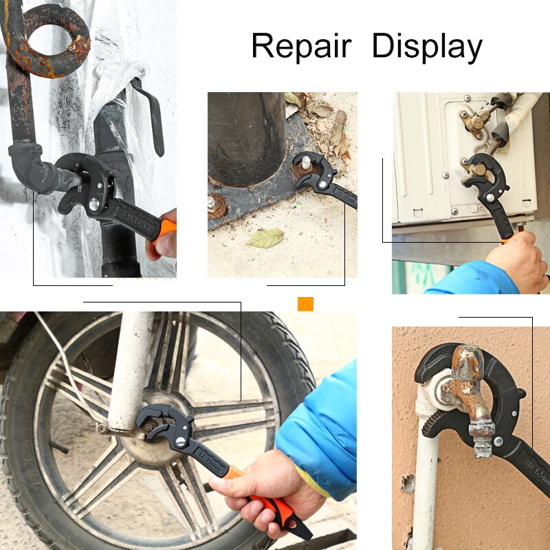 12-35 / 30-65 mm Universal Key Pipe Wrench Open End Spanner Set High-carbon Steel Snap N Grip Tool Plumber Multi Hand Tool
