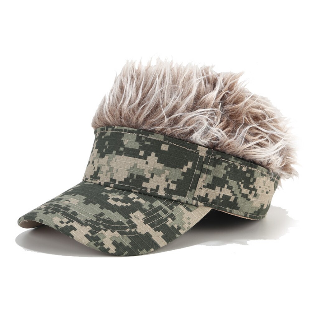 Helisopus mænds paryk camouflage baseball cap afslappet golf baseball cap justerbar snapback hatte hip hop hat til mænd: Khaki-kaffe