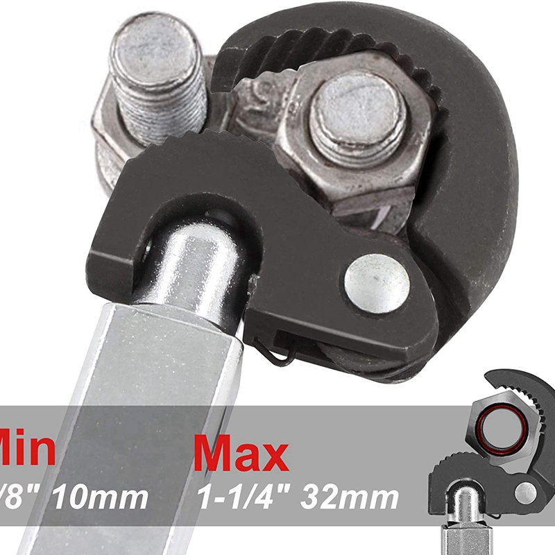 Telescoping Basin Wrench, Capacity of 3/8-Inch to 1-1/4-Inch, Basin Wrench Telescopic Long Reach 10-Inch to 17-Inch