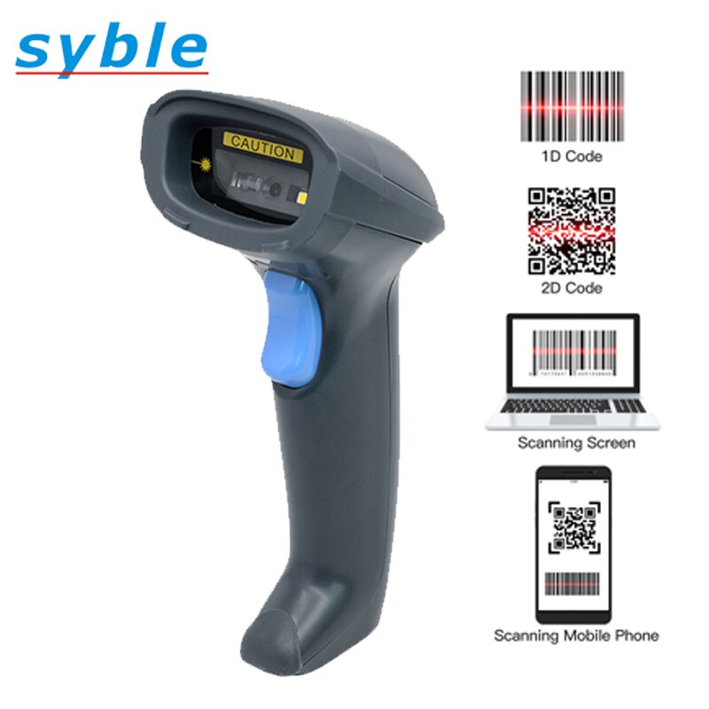 1D 2D Barcode Reader Handheld Scanner Manually/Contnuous/Automatic Inductive Scanning Syble XB-6255M