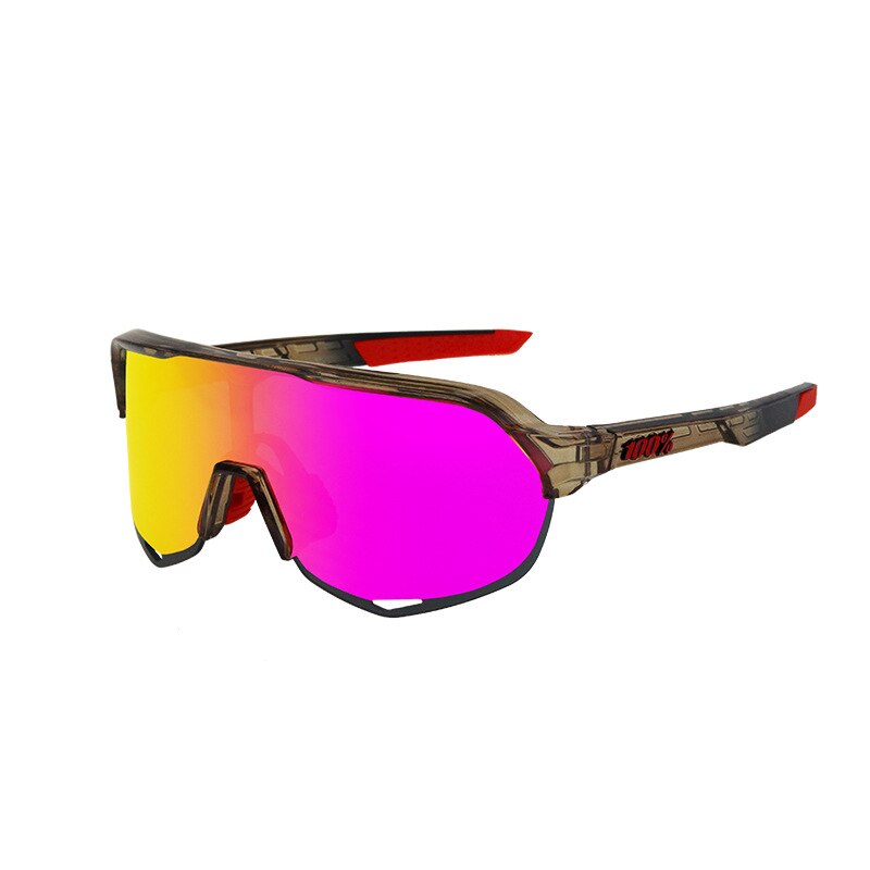 Sport Fietsen Bril Mannen Vrouwen 3Lens UV400 Gepolariseerde Fiets Bril Rijden Bescherming Goggles Eyewear: red label