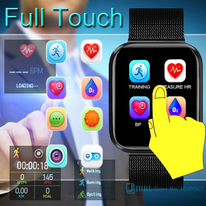 Digital klocka dam män vattentät bluetooth led elektronik klocka för kvinnor män full touch armbandsur sport dam klockor timme
