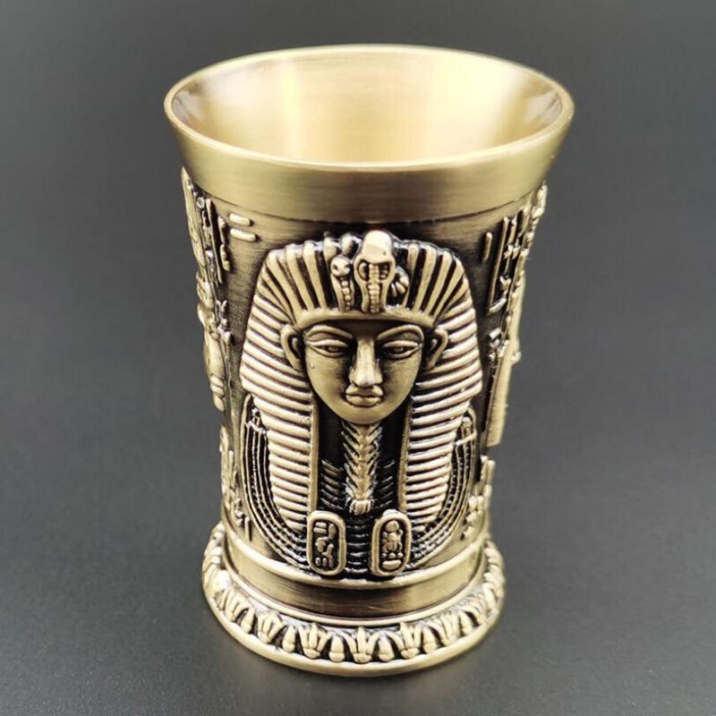 Liqueur Glass 3D Cameo Bronze Copper Shot Glass Cocktail Liquor Wine Cup Ancient Egypt Pharaoh Cleopatra Rameses Rah Tass Cappie: C 40ML