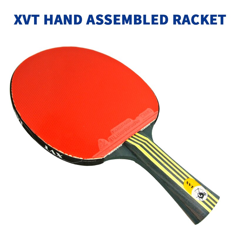 XVT madera negra montada a mano + raqueta de tenis de mesa KAKUTAKU 868/raqueta de ping pong/raqueta de tenis de mesa