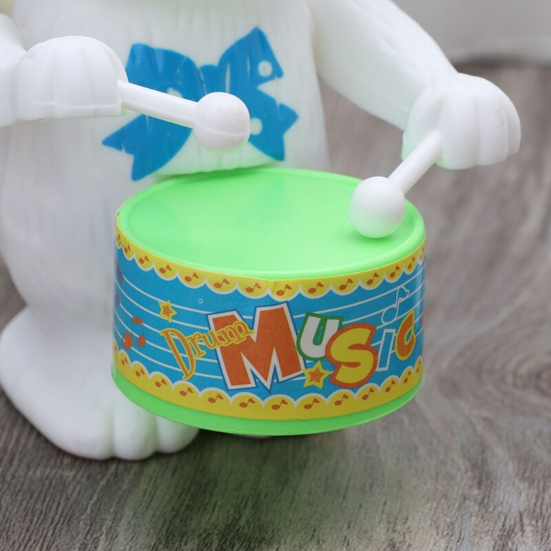 Jouet à tambour en forme de lapin, horloge à remonter, jouet éducatif, pour enfant, R66D