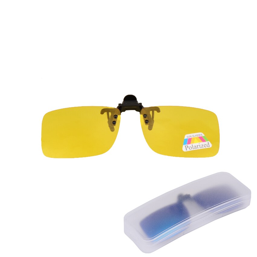 Polarized Clip On Sunglasses Men Women Near-Sighted Driving Night Vision Eyewear UV400 Cycling Fishing Glasses Clip with Box: F06 with box
