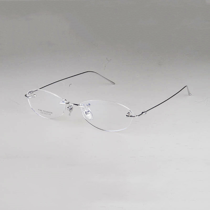 Women Rimless Glasses Pure Titanium Eyeglasses Optical Frame Prescription Frameless Spectacle Simple Line Temple 1280