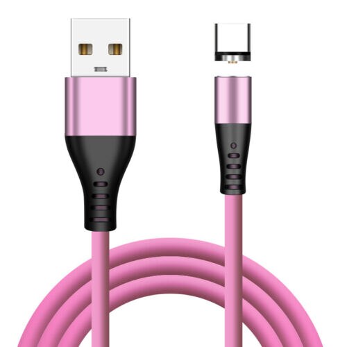 1M 360° Magnetic USB Fast Charger Date Cable Type-C For Samsung Galaxy S8 S9 S10 S11 Plus 10+ Note A90 A80 A40 50 Huawei P30 P20: Pink (Type C)