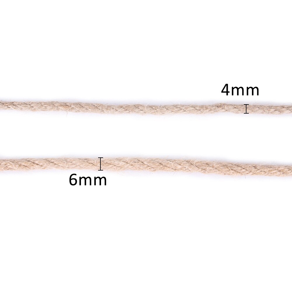 50M Natural Jute Rope Twine Rope DIY Handmade Craft for Wedding Wrapping Cords Thread, Cat Climbing Frame Pet Scratching