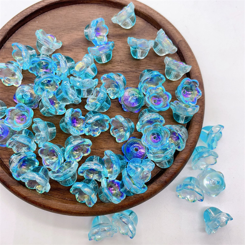 Perles de Verre en Forme de Fleur de Muguet, Accessoire de 6x10mm, 50 Pièces/Lot