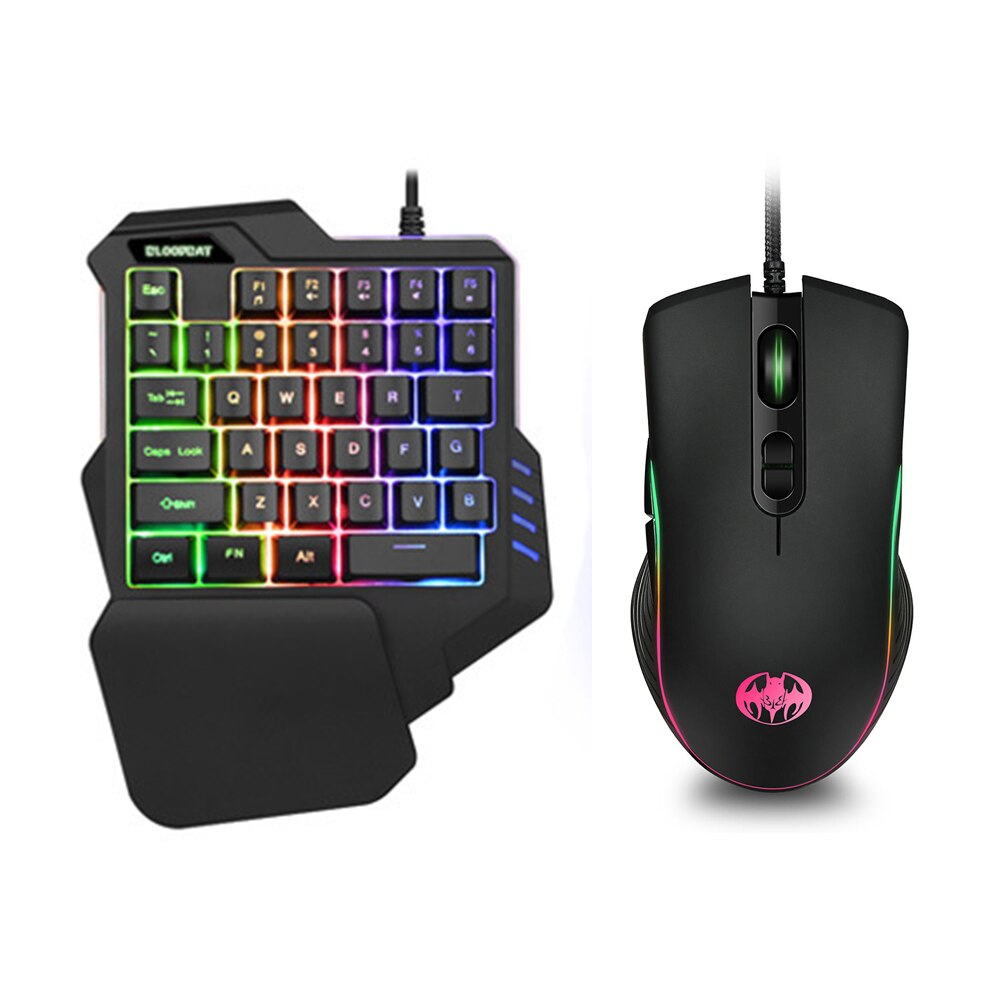 Gaming Keyboard And Mouse Kit For PS3 XBOX PS4 Switch RGB Backlit Ergonomic USB Wired 35 Keys Gamer Keyboards 3200 DPI Mice