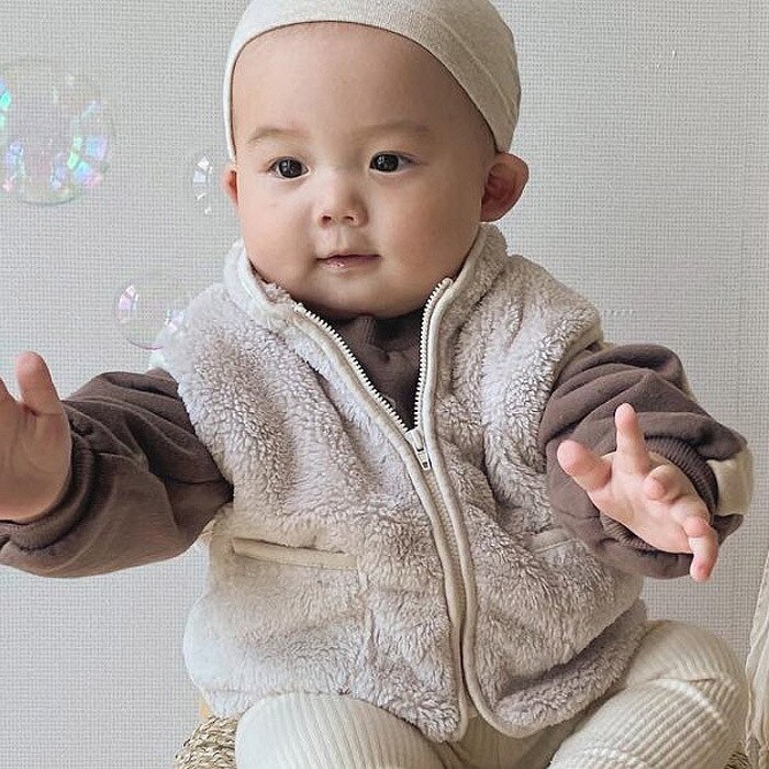 Herfst Winter Baby Dikke Fleece Pluche Vest Meisjes Jongens Mouwloos Vest Bovenkleding Kids Pocket Jasje Baby Meisje Kleding