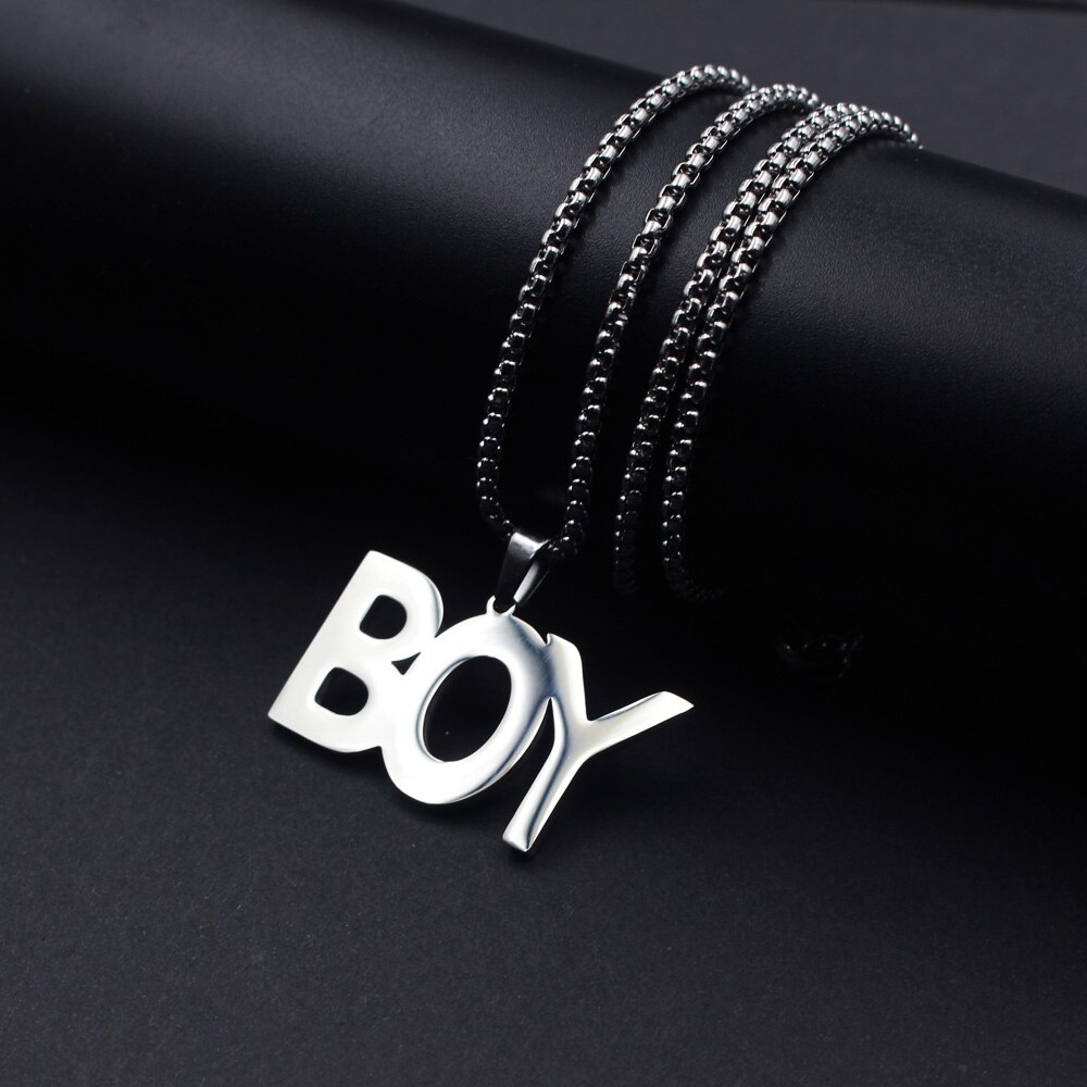 FIREBROS-colgante de acero inoxidable para hombres y mujeres, joyería de estilo Hip-Hop, Rock, con letras chapadas en la llama,: 1021S Silver Color