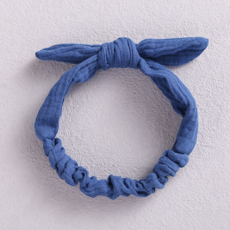 Cintas elásticas para el pelo para bebé, diadema de lino y algodón para niña, accesorios para el cabello con nudo, turbante con orejas de conejo para niño pequeño, lazos de Playa suaves: 13