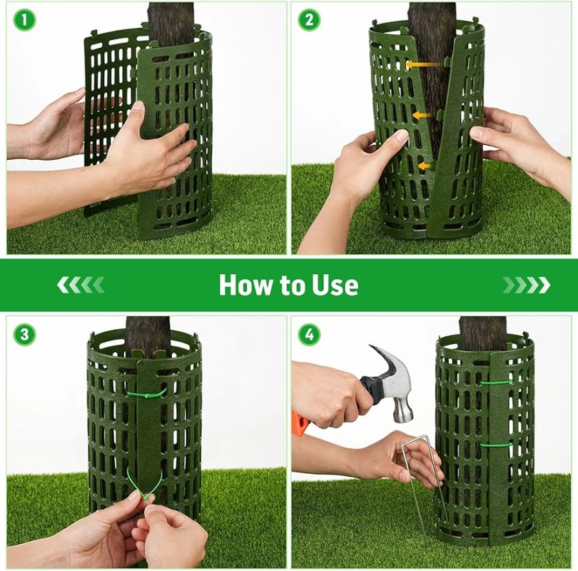 Tree Trunk Protector Adjustable Plant Protection Fence Anti Chewing Tree Wraps Fence with Twist Ties Home Garden Accessories