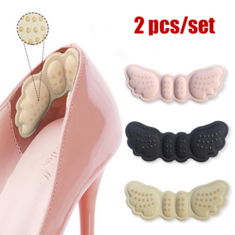 1pair High Heel Insoles Butterfly Adjust Size Heel Liner Grips Protector Sticker Heel Pad Foot Care Anti Keep Abreast Heel Pads