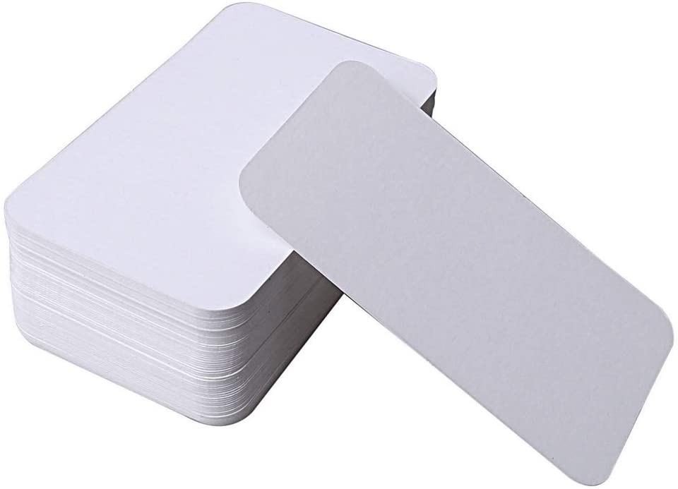 50 Pieces 350 Gram Blank Kraft Paper White Cardstock Paper Business Card Craft Cardboard Word Card DIY Card Stationery: 50pcs-white