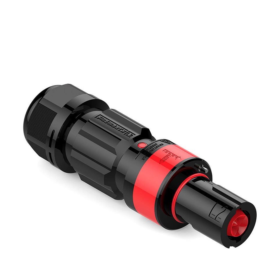 Powerart 400 -Ampere-inline-buchse, einpoliger netzstecker, kompatibel mit powerlock: Schwarz