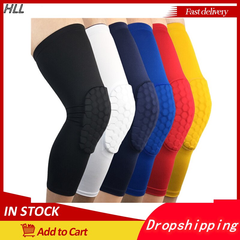 Honeycomb Pad Crashproof Antislip Basketball Leg Knee Guard Pad Long Sleeve Protector Gear Sports Injury Protect Sportswear