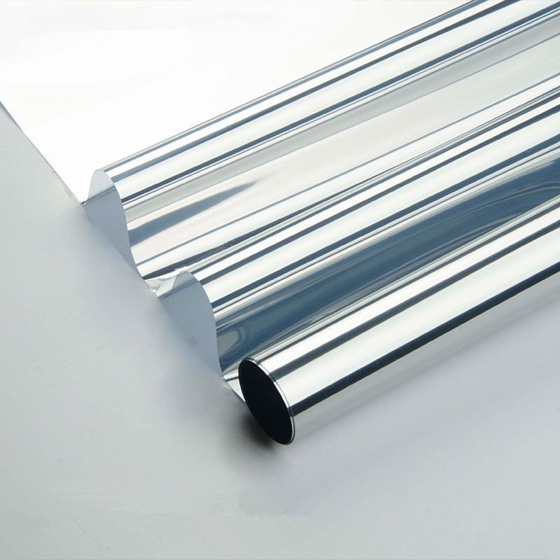 100% SUNICE 1.2x5m Glasfolie Silver Een Manier Spiegel Venster Sticker Privacy Bescherming Zilver Isolatie Glasfolie voor Huis