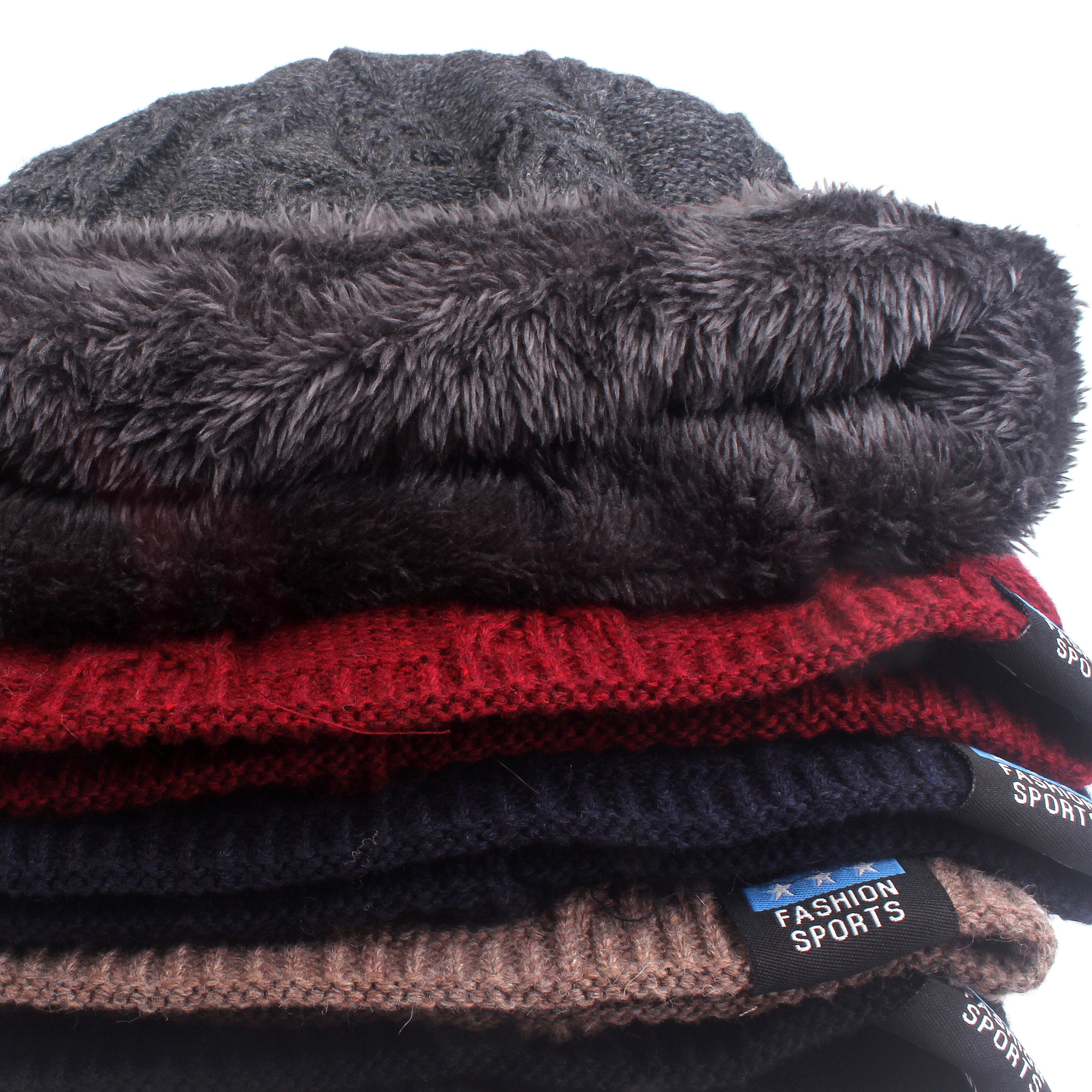 Xthree hommes bonnets hiver Skullies tricoté chapeau écharpe avec doublure laine mâle Gorras Bonnet hiver chapeaux pour hommes bonnets chapeaux