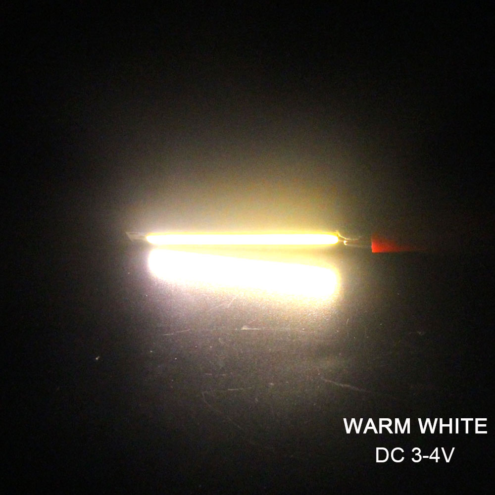 60x8mm 2V 3V bombilla LED COB tira 3,7 V Chip a bordo blanco frío cálido Color azul rojo 1W 3W luces LED COB lámpara de trabajo: Color blanco cálido / 3 W