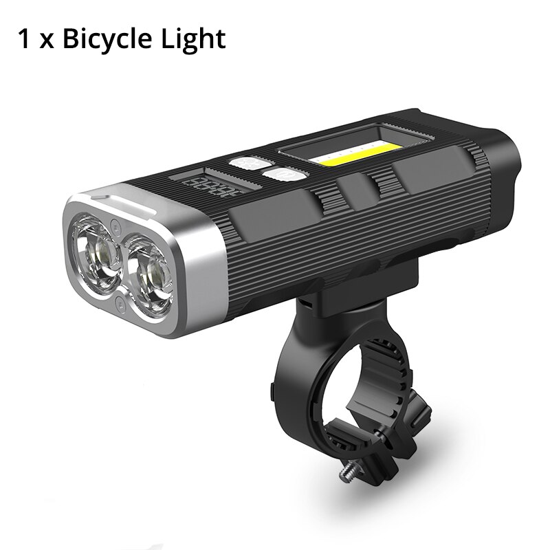 5000LM Fahrrad Licht 2x L2 LED Fahrrad Licht USB Aufladbare 5200mAh Batterie Radfahren Magnet Taschenlampe Mit Led-bildschirm lampe: WHITE