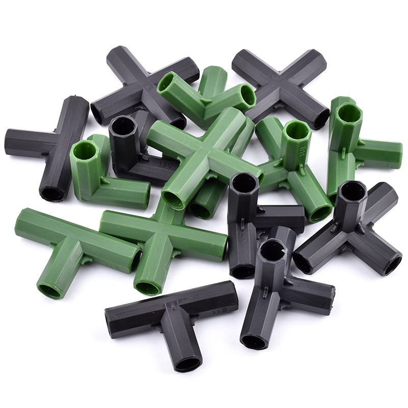 2/10/20 pçs 11mm estufa planta quadro conector jardim tubo suporte haste conjunta plástico afiação canto conexão acessórios de fixação