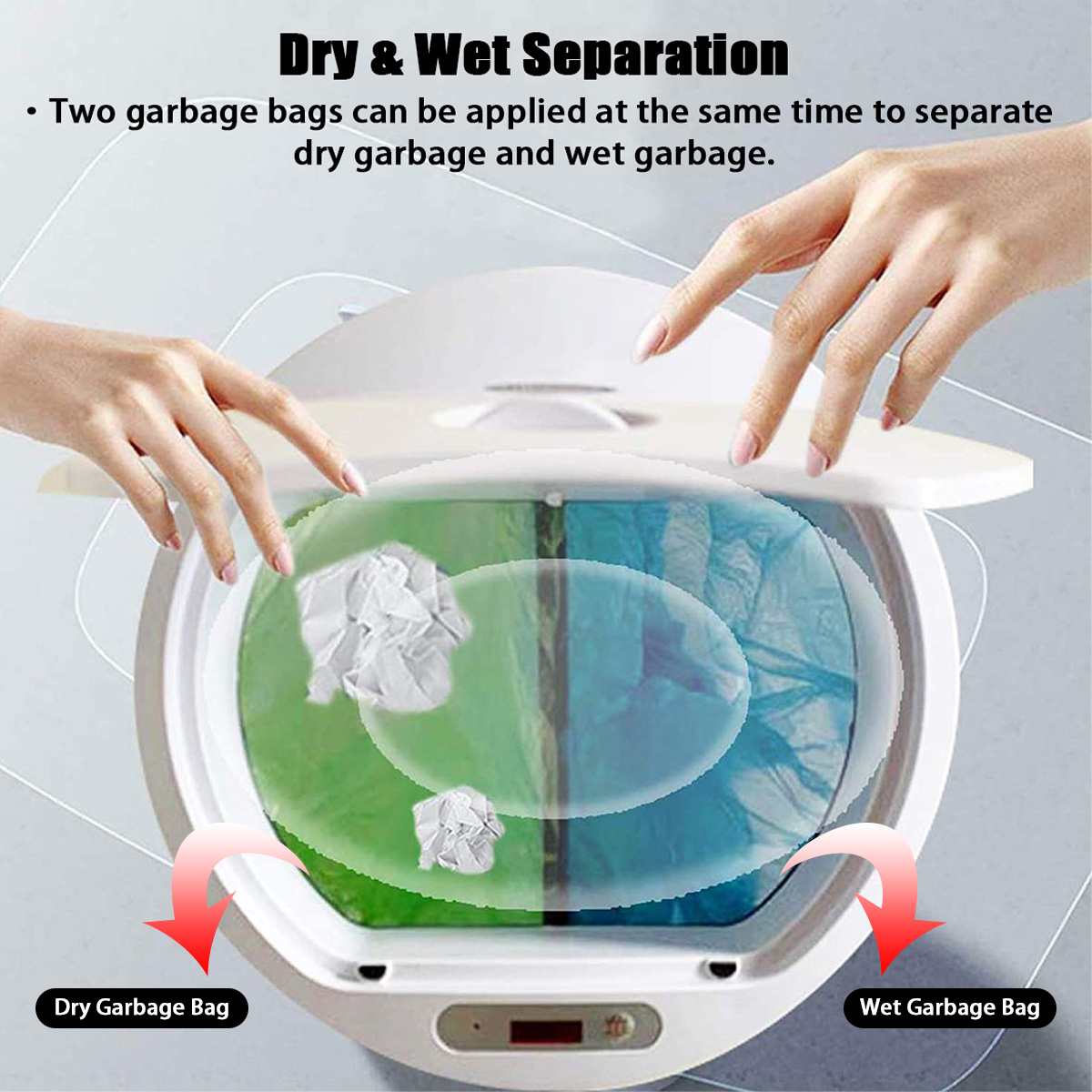 16L Intelligent Sensor Trash Can Automatic Sensor Dustbin Smart Electric Waste Bin Home Rubbish Can For Kitchen Bathroom Garbage