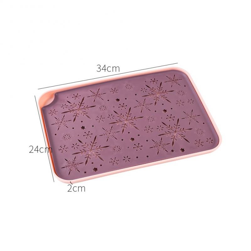 Double Tray Water Cup Plastic Drainage Tray Household Living Room Rectangular Tea Tray Fruit Tray Drainage Basket: L purple