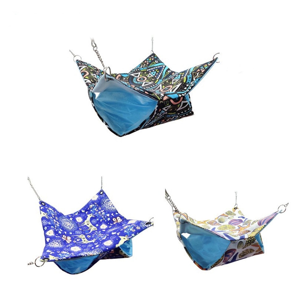 Summer Autumn Small Animal Hamster Squirrel Hammock Double layer Canvas Breathable Haning Sleeping Bed House Pets Suppiles