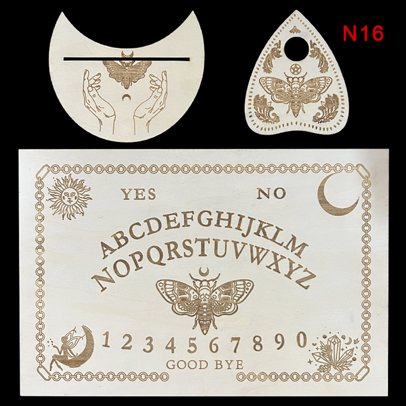 12inch Wooden Divination Pendulum Board Engraved Magic Board Ouija Board Metaphysical Message Witch's Pendulum Board Kit