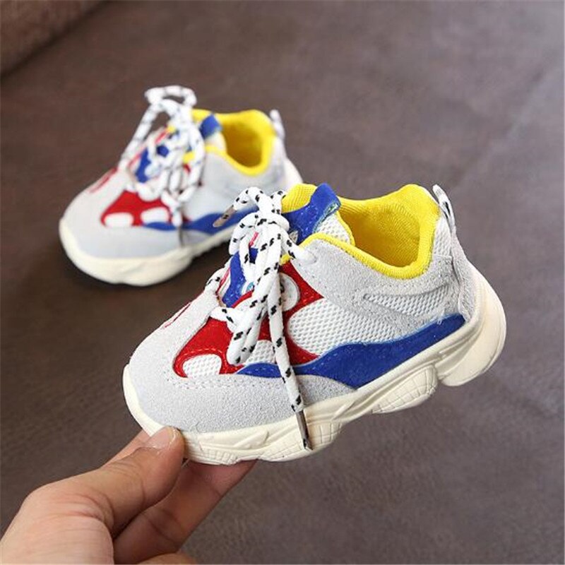 Barn kausala sneakers bekväma skor barn flickor skor baby småbarn skor läder halkfria sneakers barn sportsko: Blå / 8