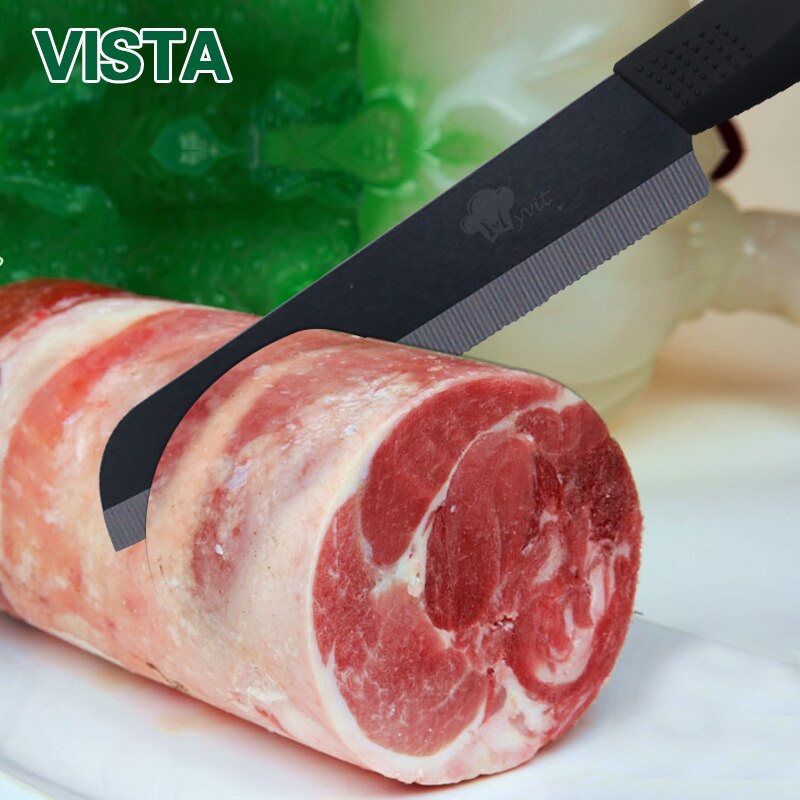 Brödkniv servad tårtkniv svart blad 4 färg 6 tum ergonomiskt handtag keramisk brödkniv matlagningsredskap kökskniv