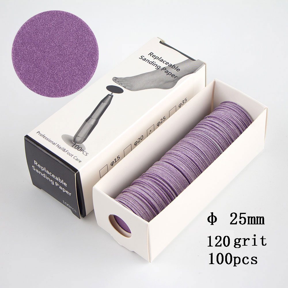 Papel de lija reemplazable para pedicura, herramienta para quitar callos y cutículas, Lima eléctrica para pies, herramientas de pedicura de piel muerta dura, 100 Uds.: Gris oscuro
