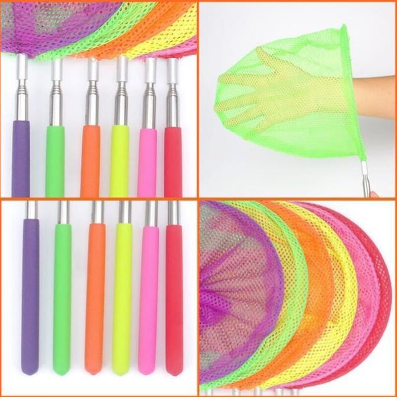 Kids Fishing Net Rainbow Telescopic Butterfly Net Insect Catching Nets For Children Catching Insects Bug Small Fish