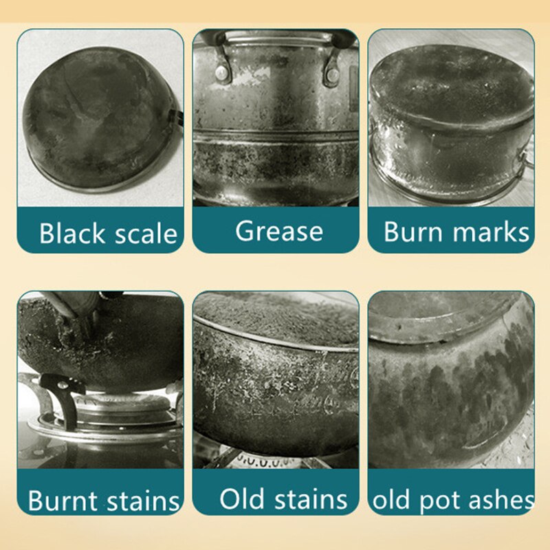 100ml Pan Black Remover Stainless Steel Pot Oven Steel Rack Grease Burn Marks Removal Kitchen Cleaner Improve Energy Efficiency