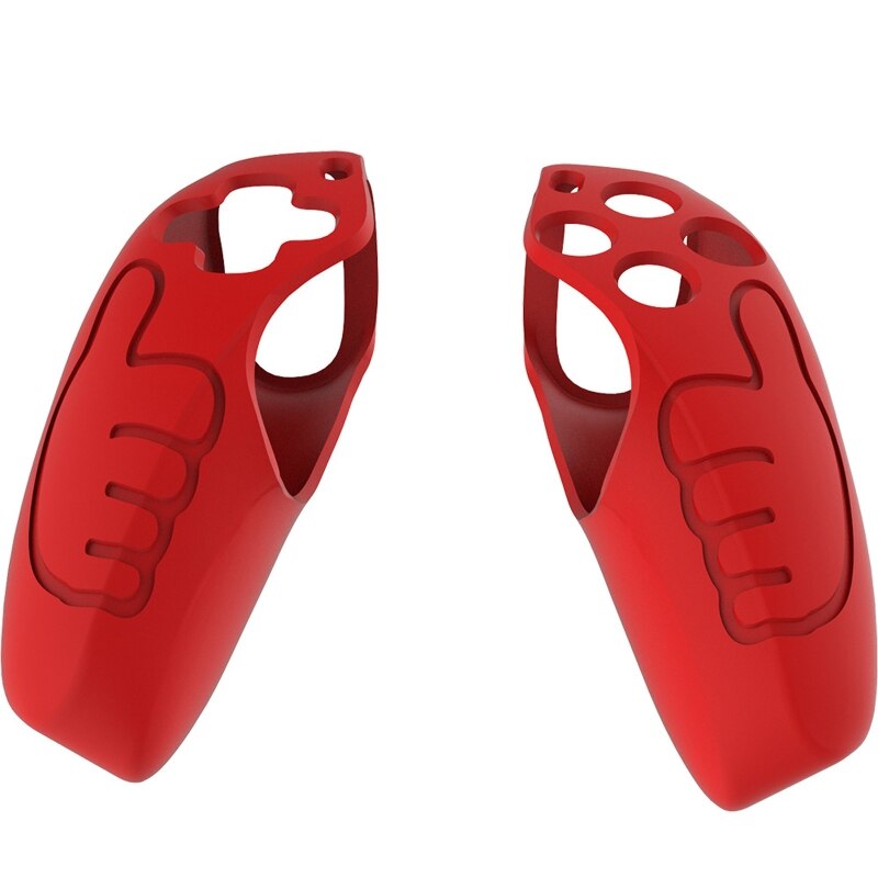 Coque souple en Silicone et caoutchouc pour SONY PS5, étui de Protection de poignée B85B: Red