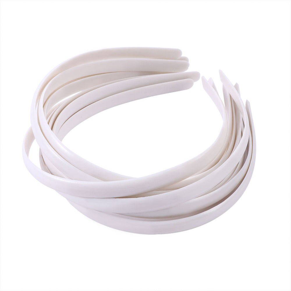 10 stks/partij Plain White Lady Plastic Geen Tanden Haarband Meisje Haar DIY Accessoires Kids Hoofddeksels