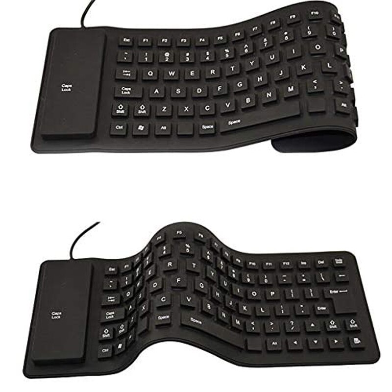 Faltbare Silikon Tastatur, USB Verdrahtete 85 Tasten Wasserdichte Rollup Stille Eingabe Weichen berühren Tastatur für PC Notizbuch Laptop