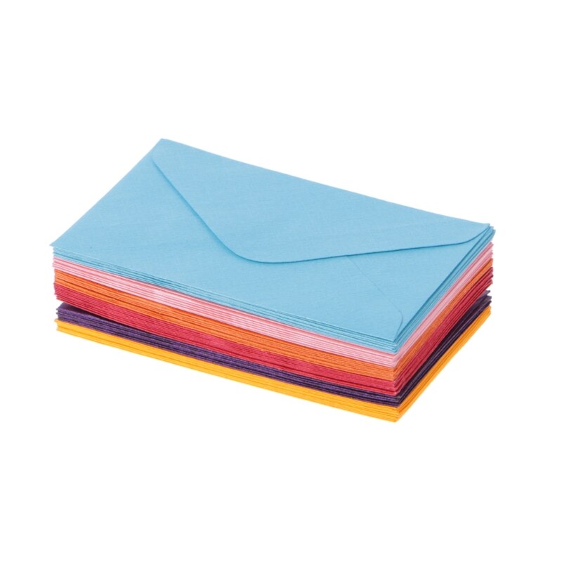 50 st/pack färgglada kuvert papper retro tomma mini papper kuvert bröllopsfest inbjudan gratulationskort: Blandad färg