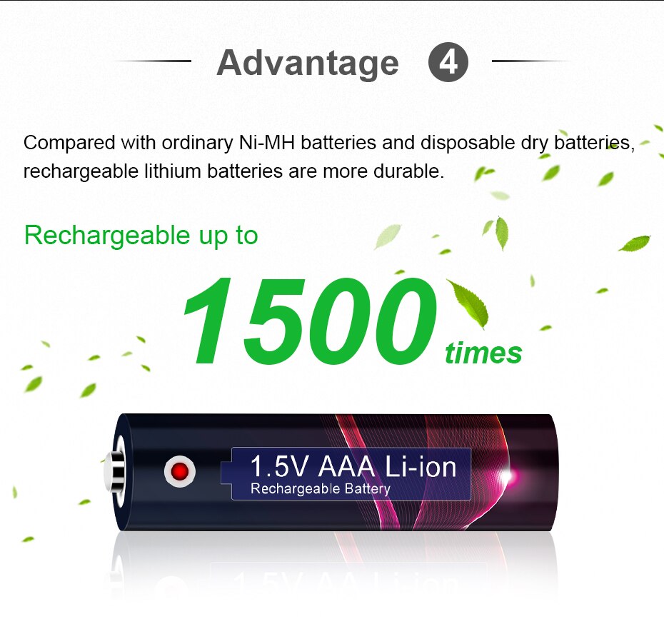 2-8Pcs 1.5V AAA Rechargeable Battery AAA 1.5V Li-ion Battery 1000mWh 1.5v Rechargeable Battery AAA