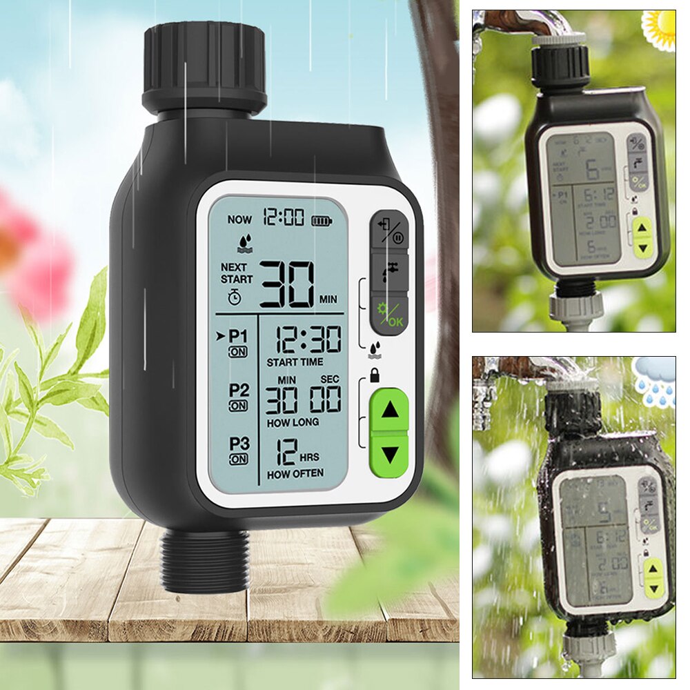 Watering Timer With Rain Sensor Irrigation Timer Waterproof Water Level Sensor Automatic Watering Flowers System Garden Tools