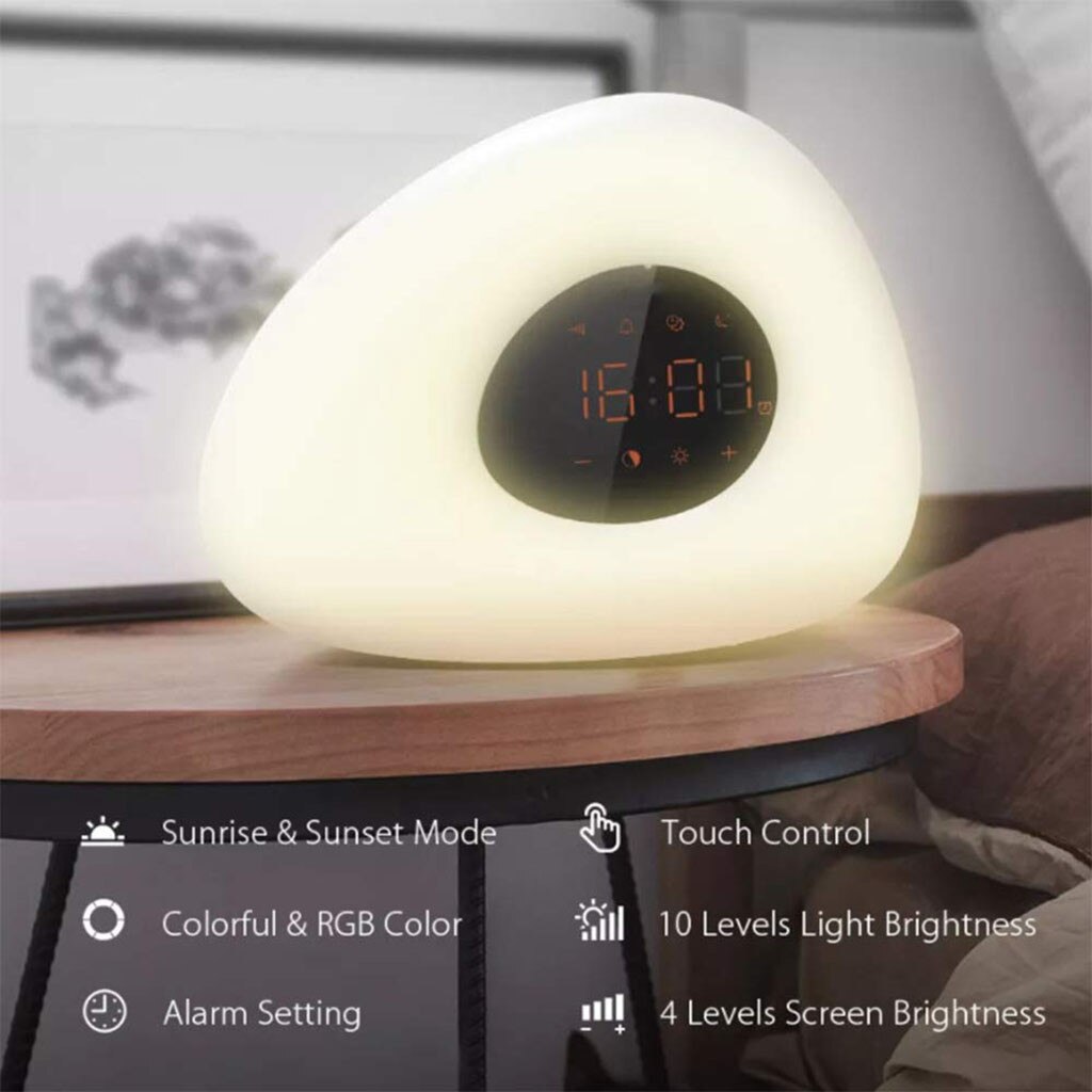 Alarm Clock Wake Light With Sunrise Simulation Alarm Clock And Sunset Simulation Sleep Light 1PC Sunrise Alarm Clock