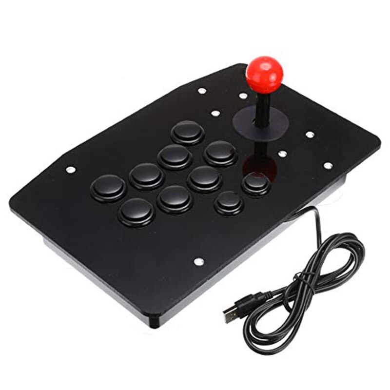 Arcade Joystick Vechten Stok Acryl Wired Usb Gaming Controller Gamepad Video Game Voor Pc Desktop Joystick Grip Triggers