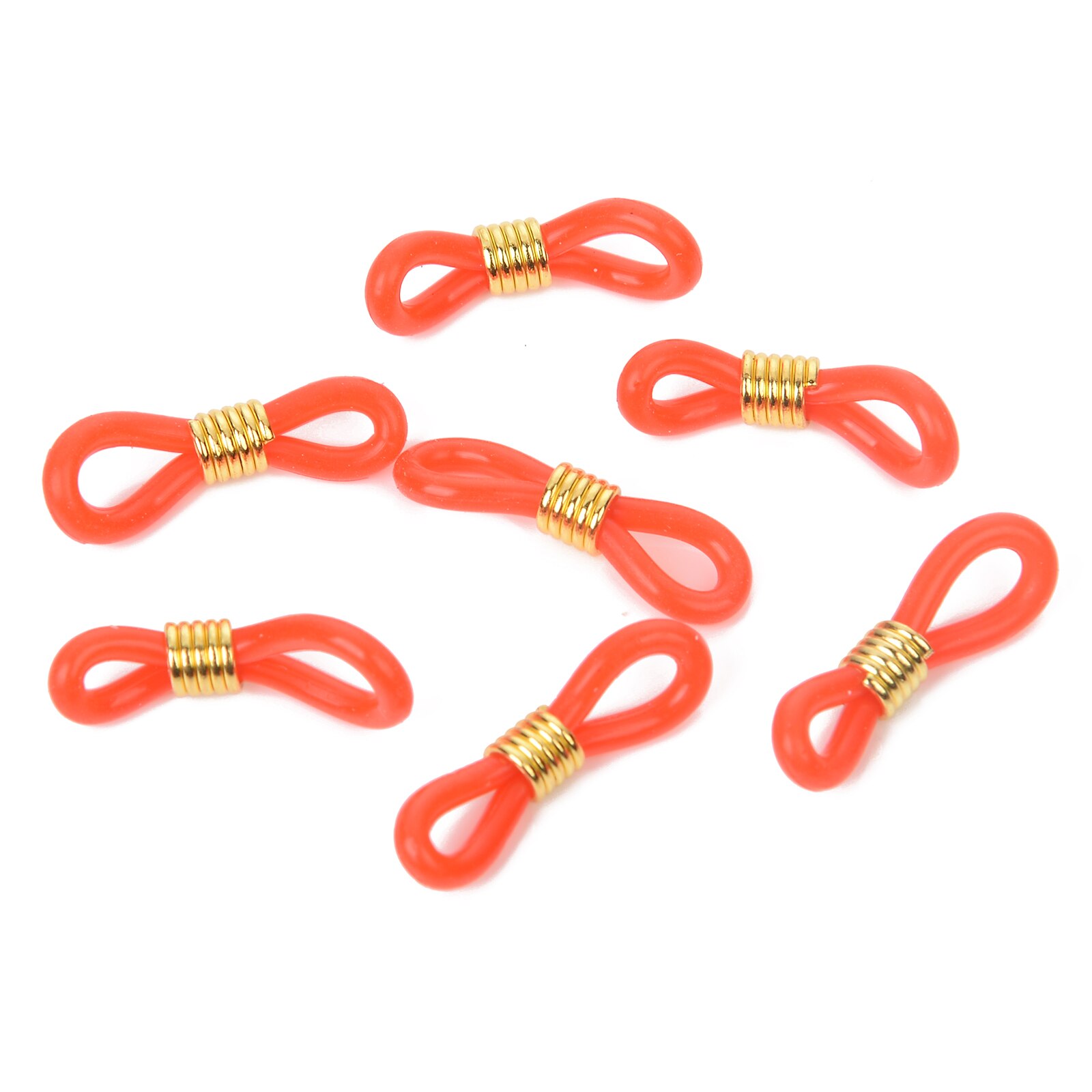 50 sztuk 22x11mm 18 kolory łańcuszek do okularów gumy silikonowej stop złota kołatka antypoślizgowe okulary okulary klamra DIY akcesoria: Red