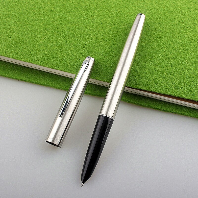 JinHao – Stylo plume fontaine, accessoire de papeterie, fournitures scolaires et de bureau, pointe extrêmement fine de 0,38 mm, corps classique en acier inoxydable, référence 911,: dark tip 0.38MM