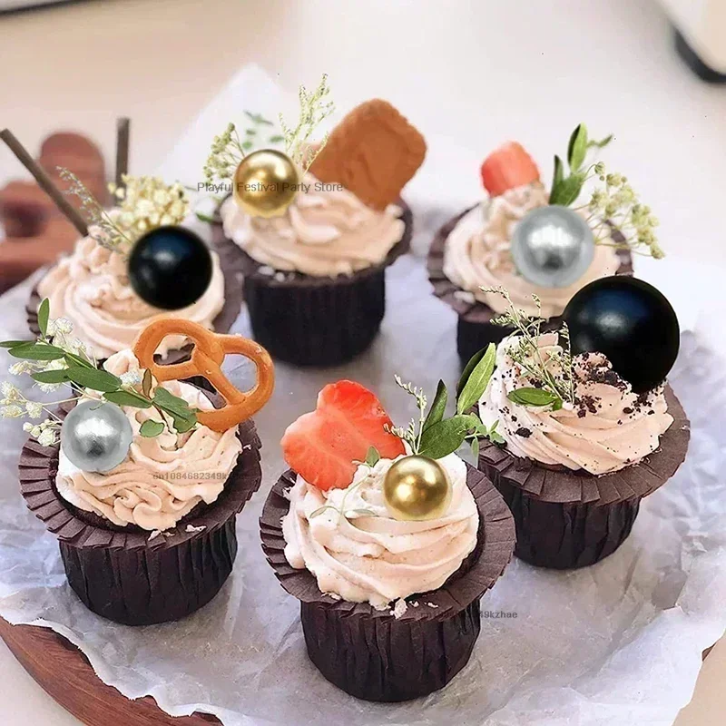 10 unids/pack 2-4cm bola pastel Topper DIY pastel decoración Cupcake insertar tarjeta banderas para Baby Shower suministros de de cumpleaños